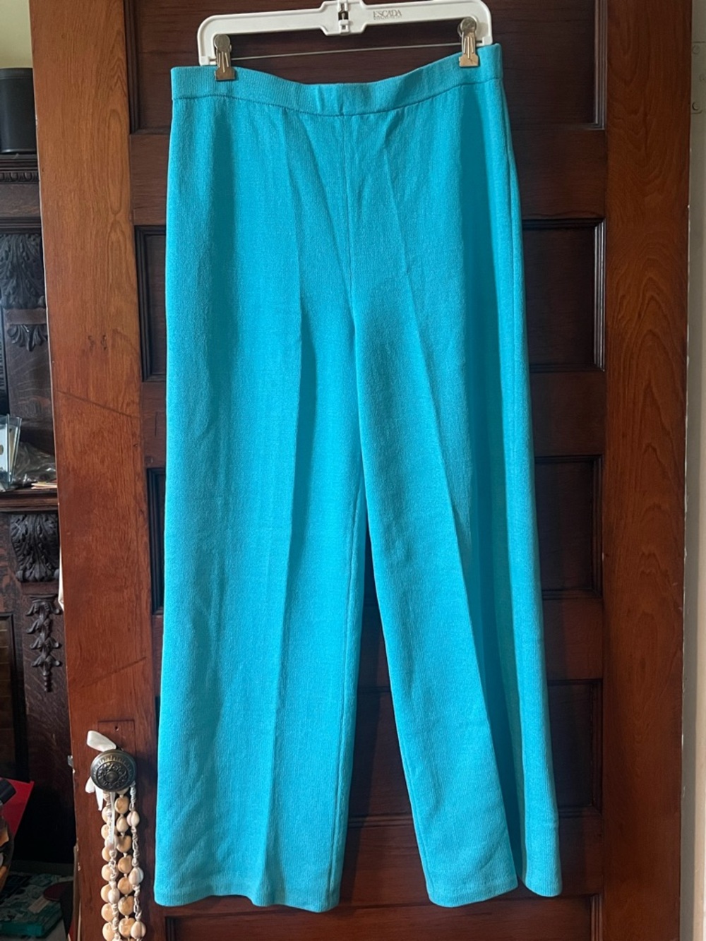 St. John Bright Turquoise Wide-Leg Pants
